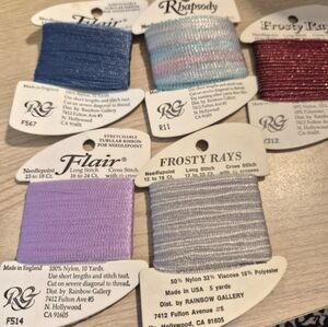 Rainbow Gallery Frosty Rays, Flair & Rhapsody Needlepoint &Embroidery Threads
